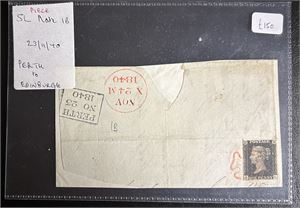 GB SG 1, penny black,  på brevfront stemplet "PERTH NO 23 1840"