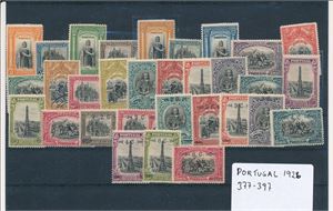 PORTUGAL x/o Mi 385-405 og 430-39, 2 serier 1926. 1 merke brukt (€ 355 for xx)