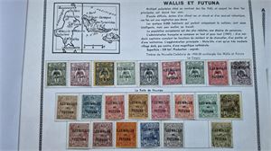 FRANSKA KOLONIER WALLIS ET FUTUNA samling */o 1905-1993 på blad