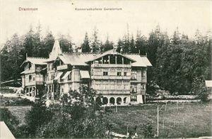Drammen Drammen, Konnerudkollen Sanatorium (Alstrup 1198/8970). Småf. s/hv. Stpl. Drammen 24-III-09. Pen kvalitet