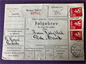 Følgebrev stmpl. Bergen Nøstet