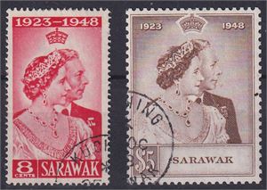 SARAWAK 165-66.  stemplet Fine SW set. (£65)