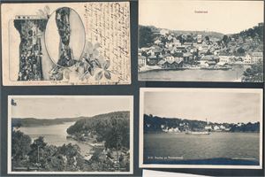 TVEDESTRAND/STAUBØ 4 kort, det fra Staubø er ubrukt
