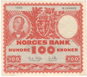 100 kroner 1960 H.1605682. Kv.1+