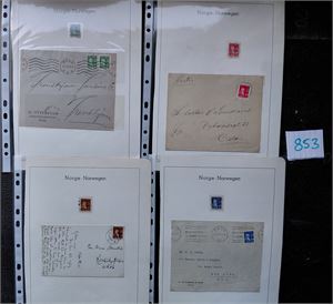 Nk 189-92 o/brev/kort. Holberg på korrekt frankerte brev og kort + serie