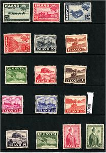 ISLAND xx /x Mi 259-72, 3 serier 1949-50. Mi 260 og 270 hengslet