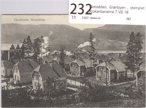 Notodden, Grønbyen , stemplet Rjukanbanerne 7-VII-18