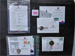 MYNTBREV 3 stk fra Grunnlovsjubileet 2014 inkl 200kr i sølv. Det ene brevet har blitt krøllet