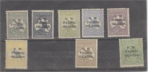 N.W. PACIFIC ISLANDS plansje  7 stk ulike Kangaroo  2d - 9 d *