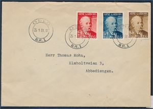 FDC Arne Garborg st "Oslo 25-1-51". Mangler klaff bak