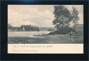 Nr 1 PARTI FRA LONGUMVANDET pr ARENDAL (PMD). Ubrukt, har vært innlimt og har merker bak etter dette