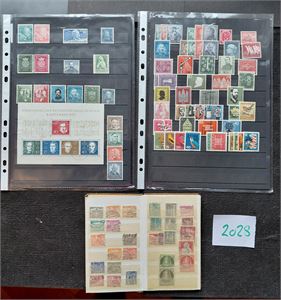 BRD/BERLIN o/x diverse utgaver 1949-52 + Beethoven 1959 (€ 529), plansje hengslet 1949-63 (€ ca 138) og lita innstikksbok Berlin (€ ca 160)