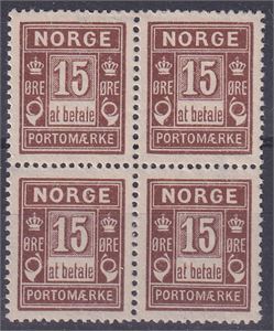 P 15, Portomerke 15ø at betale , 4-blokk **