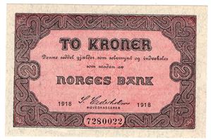 2 kroner 1918 No.7280022. Kv.0