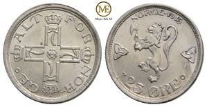 25 øre 1915 Haakon VII. Kv.0