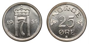 25 Øre 1955 Kv 0 *