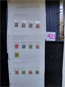 BYPOST/SPIDSBERGEN Samling på 14 albumark fra Samlerhuset