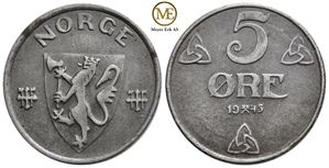 5 øre 1945 Haakon VII. Kv.01