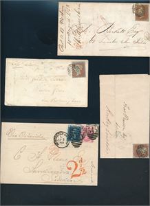 GB-BREV/KORT 17 enheter 1853-tidlig 1900-tallet inkl flere sendt utenlands som Sverige, Finland, Australia og Sveits. Kan være veldig bra