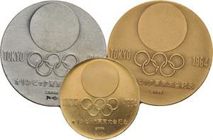 Sett med minnemedaljer Tokyo OL 1964.