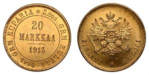 Finland 20 Markkaa 1913 S Kv 0/01 *