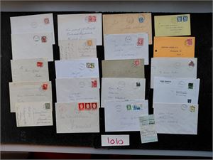KVINESDAL KOMMUNE 21 forskjellige stempler på brev, kort og 1 kvittering