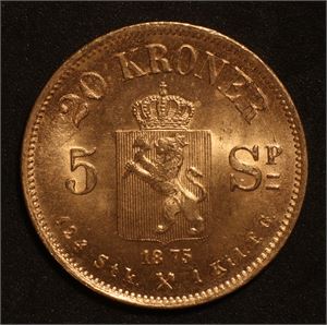 20 krone 1875. Kv.0/01
