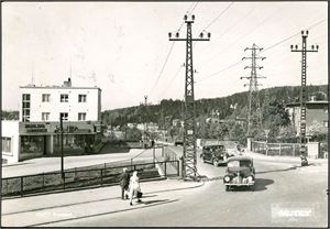 Smestad. Fotokort i storformat. Brukt i 1949. K-1