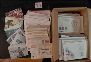 FDC, MAXIKORT, SPESIALSTEMPLER + Diverse i full skoeske. Ikke sjekket, vekt 3,5 kilo