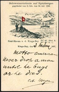 Schweizercolonie auf Spitzbergen 1895. Brukt i 1897. Ikke sendt. K-1