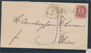 NK 25 på brev st "Hvideseid 8-8-1878". Liten rift i konv.
