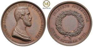 Kronprinsens prismedalje 1849 Carl. Holst.13. Bronse. Kv.0/01