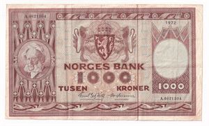 1000 kroner 1972 A