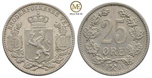 25 øre 1901 Oscar II. Kv.0/01