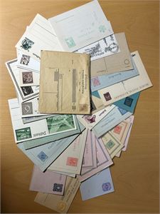 HELSAKER ++ Flere hundre inkl adressekort for pakker og anvisninger ca 1860-1950. Mest ubrukt og lite med dubletter. Bør kikkes på, dette kan være bra!