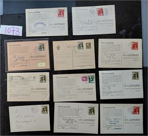 H/7-KORT 11 stk med ulike stempler inkl "EKRHOVDE" (Grad 6) og "BILITT" (Grad 4)