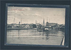 FRA HAVNEN, CHR.SAND S (Smestad 786). Brukt 1910