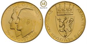 Harald og Sonja medalje i gull 1968. Kv.0