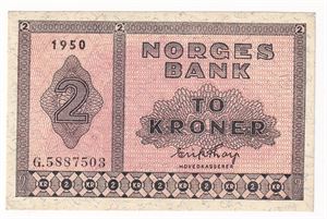 2 kroner 1950 G