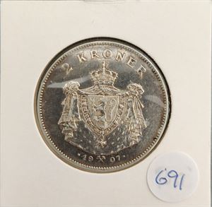 2 kroner 1907 m/lite skjold