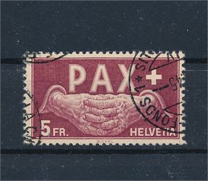 SVEITS o Mi 458, 5Fr PAX med deler av 2 stempler (€ 360)