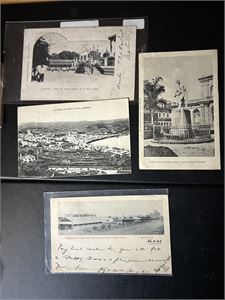 POSTKORT 4 kort Bulawayo (Rhodesia), Martinique, Acores og Etiopia 1911-31