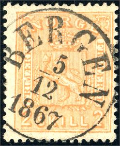 12. 2 skill 2, pent stemplet "Bergen 5.12.1867".