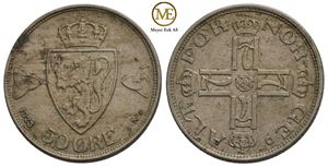 50 øre 1923 Haakon VII. Kv.1+