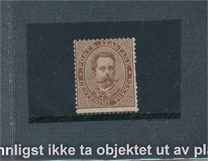 ITALIA x Mi 41A, 1879 30c. Rufsete i taggingen høyre side (€ 150)