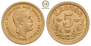 5 kronor 1899 Oscar II. Kv.0/01