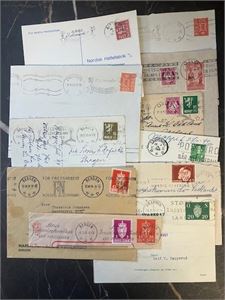 10 brev og kort med TMS-stempler