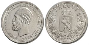 1 krone 1877 Oscar II. Kv.0