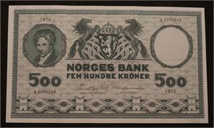 500 kroner 1974 A. Kv.1+