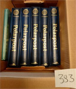 SAMLERHUSET/SAMLER-SERVICE Polarpost i 5 bind og Juleevangeliet i ett. Vi aner ikke hvor mye dette har kostet, vekt 10,2 kilo